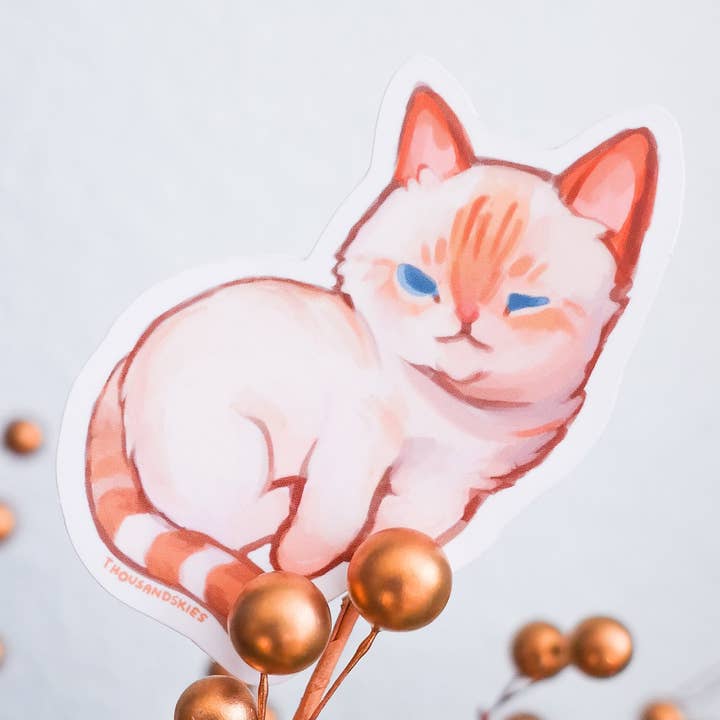 Vinyl Sticker Flame Point Siamese Cat for wholesale by Thousand Skies