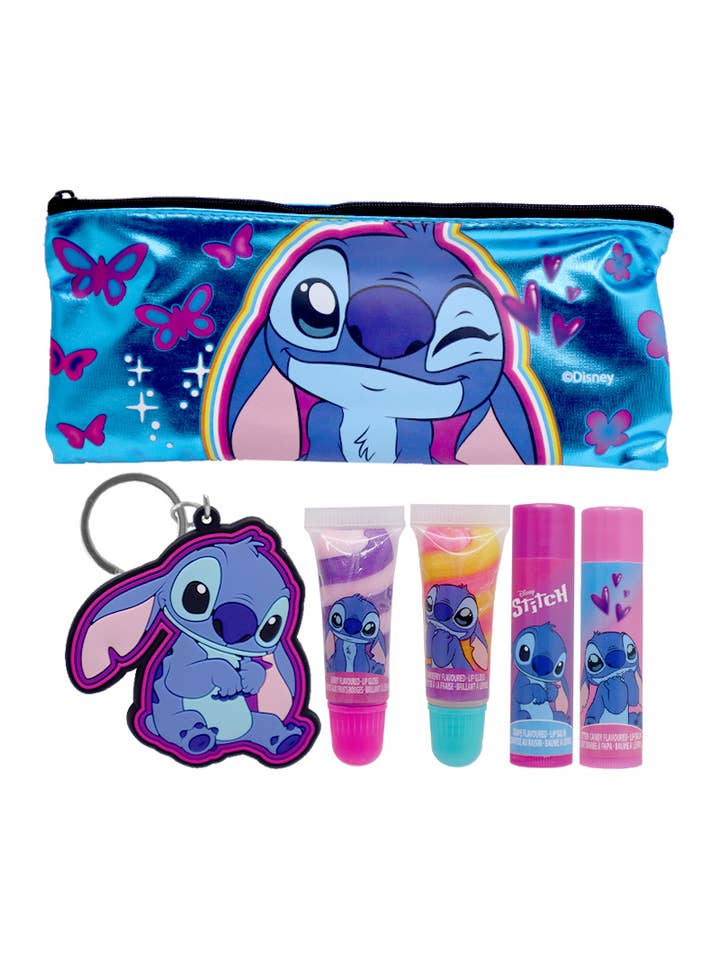 UPD SI0100GG Stitch Lip Gloss & Balm Set w/ Bag - 6set for wholesale by PINEAPPLE Beauty
