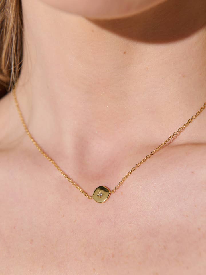 Crystal Point Crafted Gold Plated Necklace for wholesale by Angels Whisper Accessories