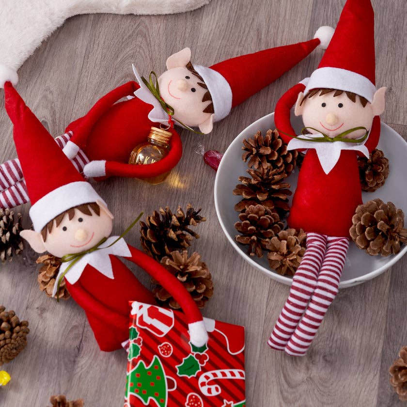 The Twiddlers - Wholesale Christmas Decoration - Pack of 3 Stuffed Christmas Elves3