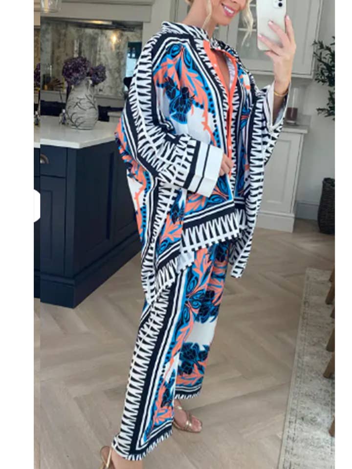 CY FASHION. LONDON – wholesale Shirt – Women’s – Floral and Leaves Print Oversized shirt 4