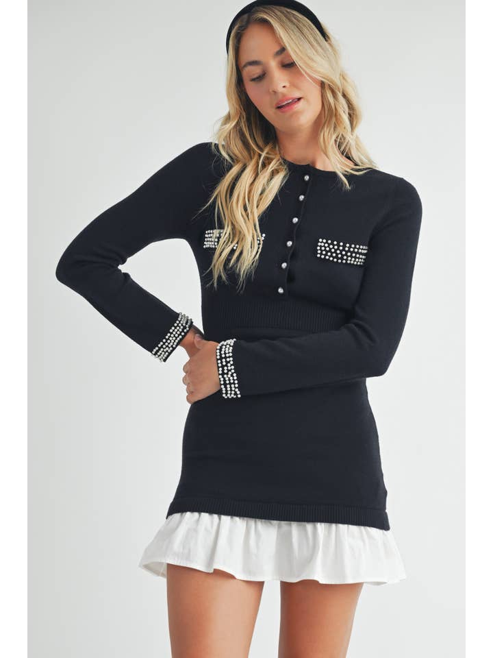 Black Mini Sweater Dress for wholesale on Faire