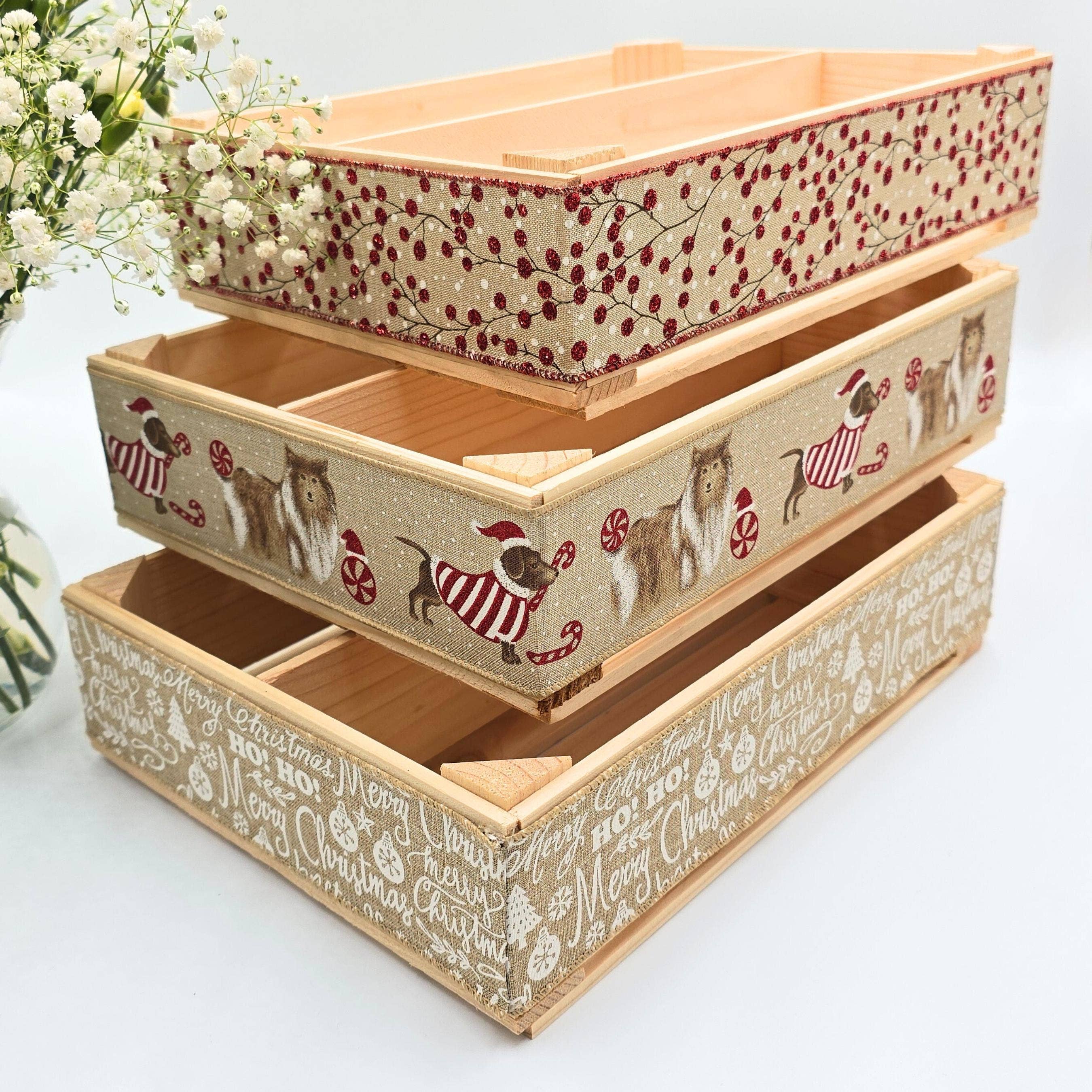AboutWood - Vendita all'ingrosso Confezioni regalo - Cesto regalo di Natale, Scatola di vino vuota, Kit per creare il tuo cesto, Cesto regalo, Kit fai-da-te7