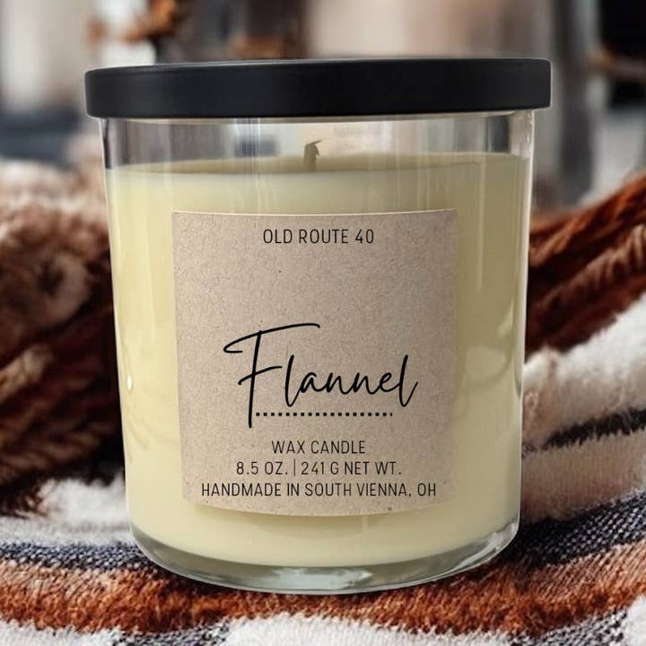 Flannel Candle for wholesale by Old Route 40