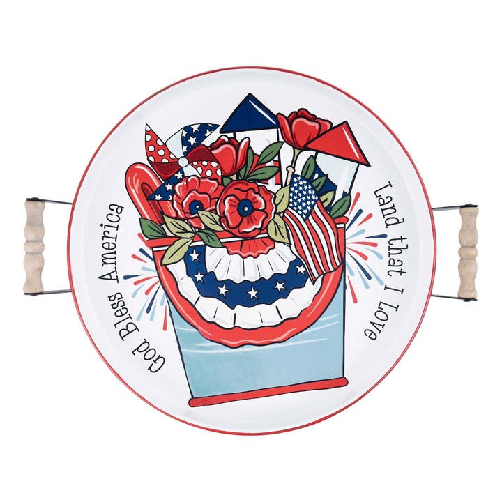 Land That I Love Enamel Tray for wholesale by Glory Haus