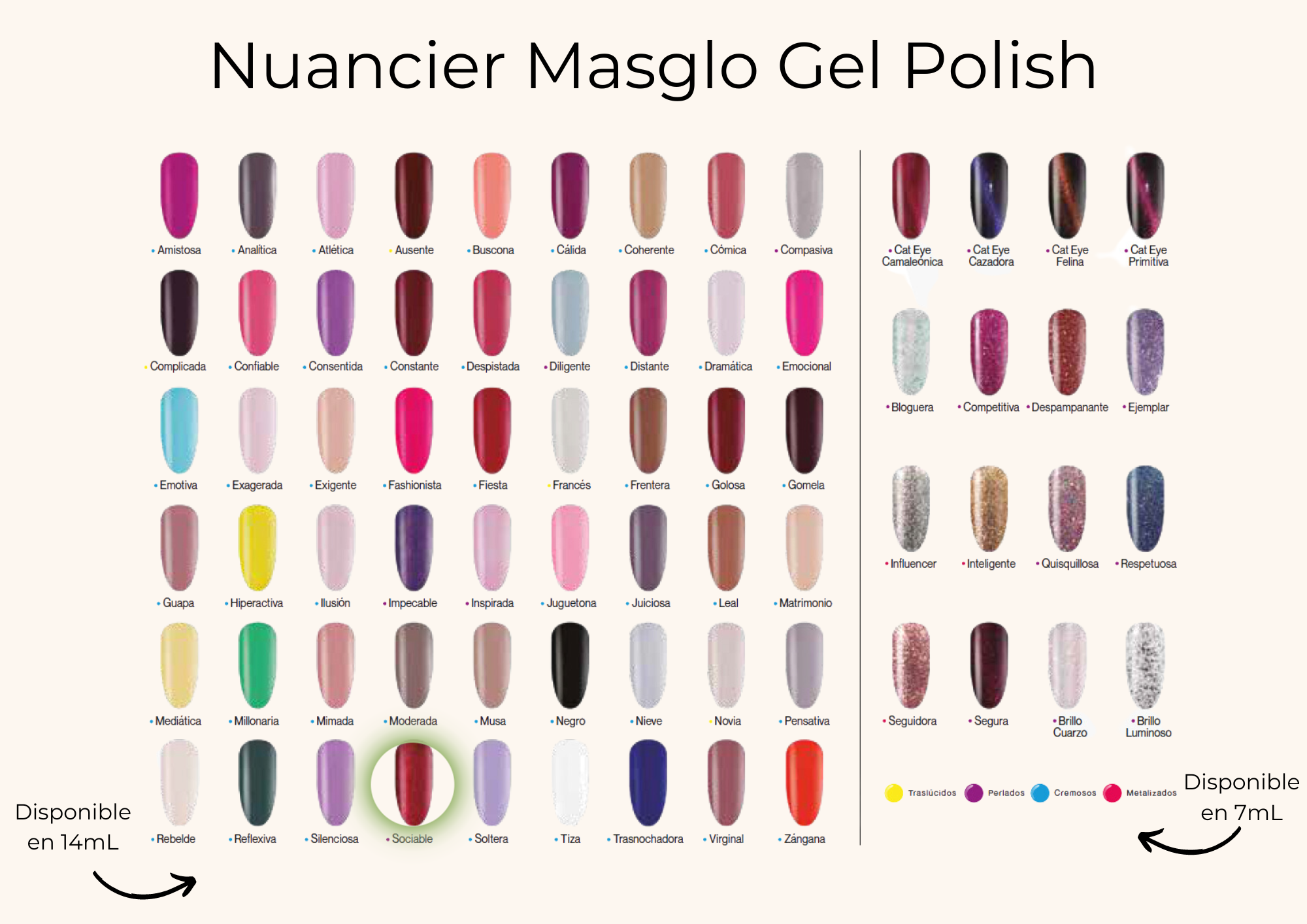 CARELAB - Wholesale Nail Polish - MASGLO GEL POLISH semi-permanent sociable nail polish 14 ml1