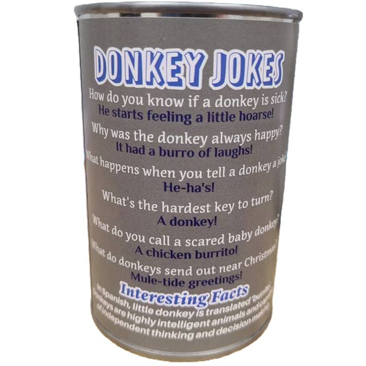Canned Gifts - Wholesale Stuffed/Plush Toy - Kids & Baby - Canned Donkey | Stuffed Animal Zoo Plush w/Jokes | Gift1