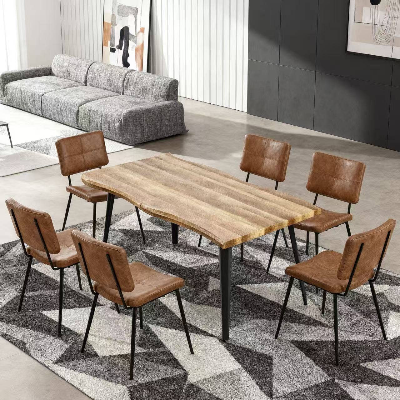 39F Inc. - Wholesale Chair - 5PCS/7PCS Dining Table Set Wood Top and PU Leather Chairs14