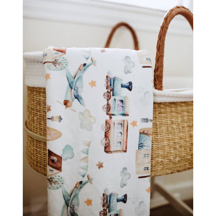 Honey Lemonade - Wholesale Bedding Blanket - Kids & Baby - Premium Baby & Toddler Minky Blanket - Planes, Trains, Autom