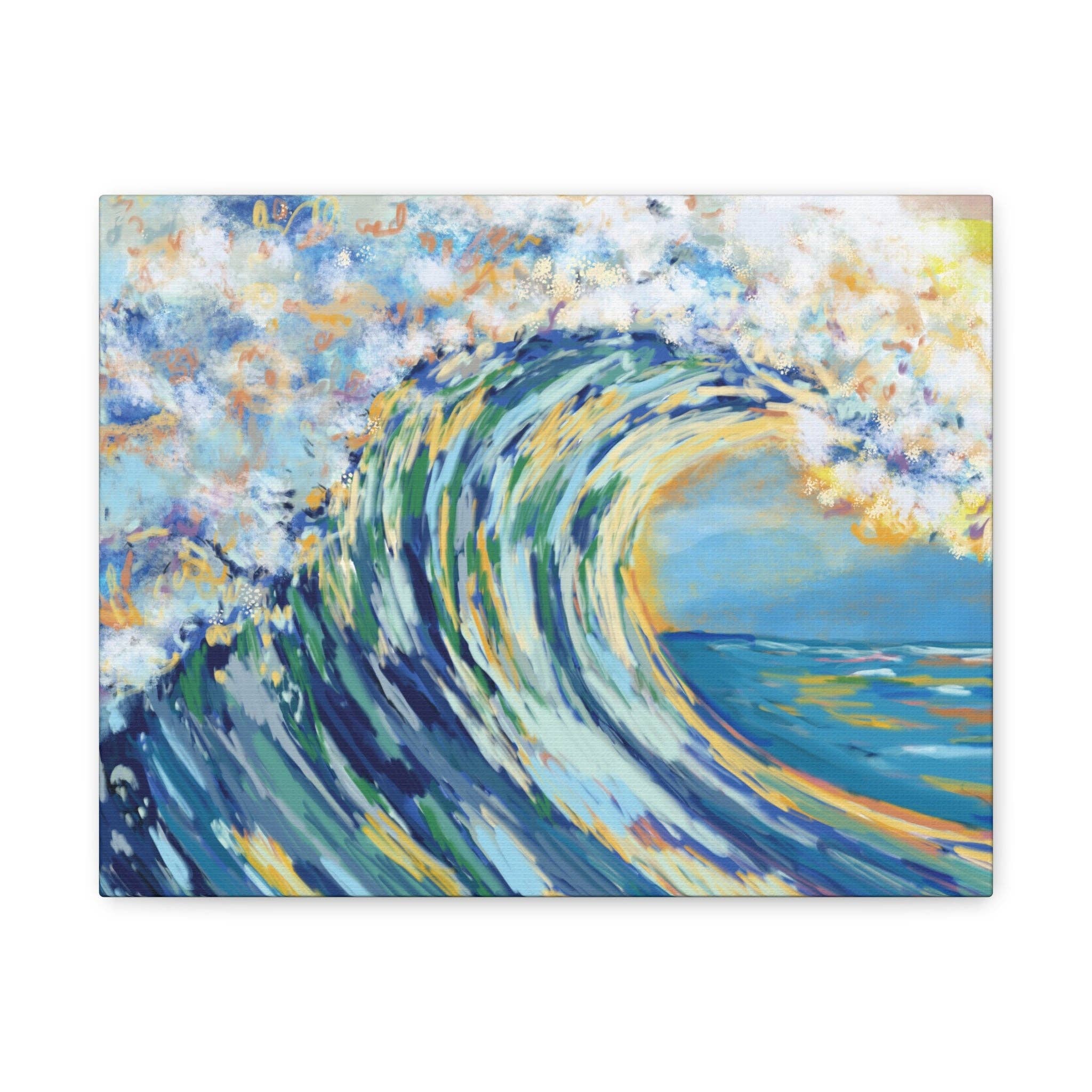 Blue Cava - Wholesale Canvas Art - Ocean Wave Art Canvas Print - Stretched 1.25" Depth2