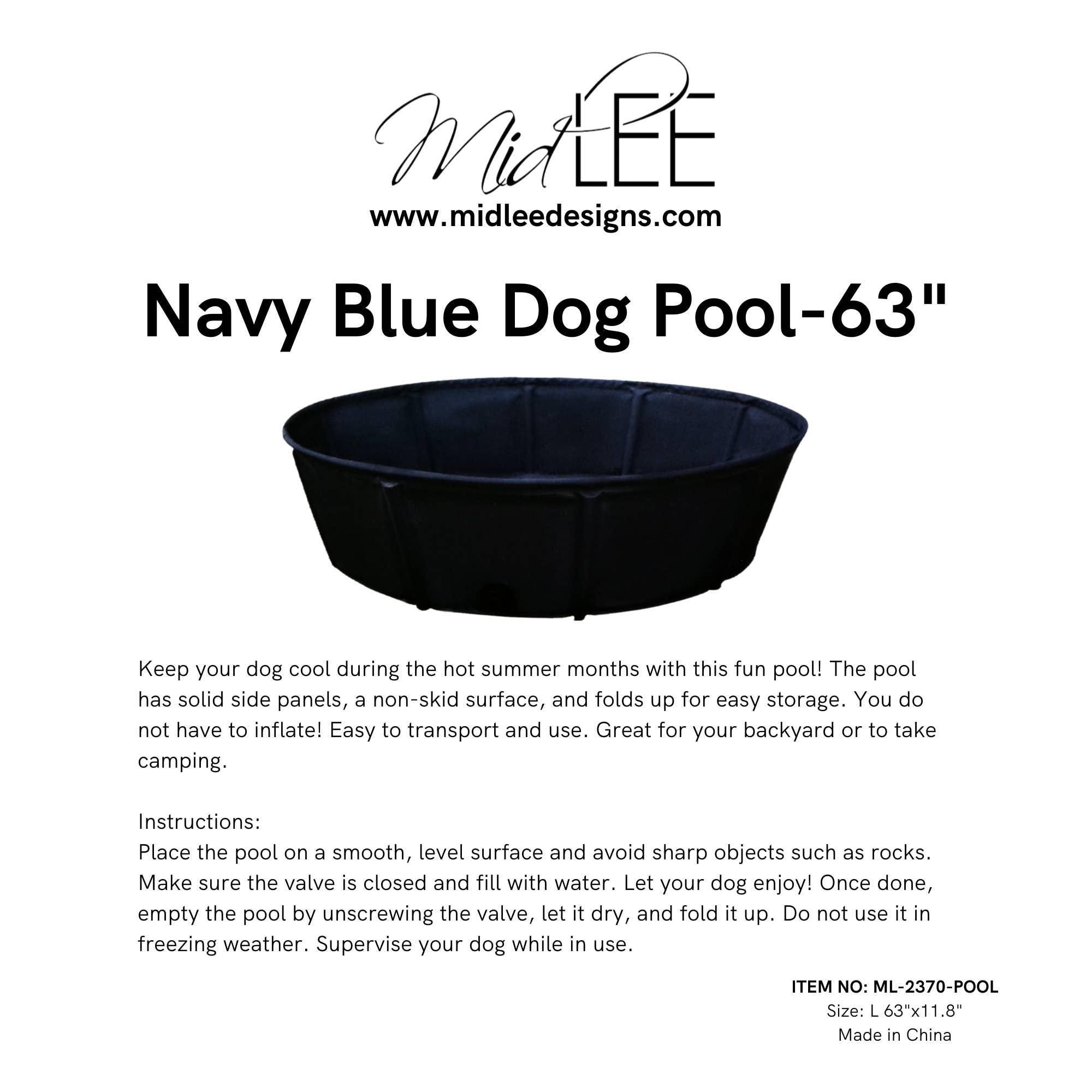 Midlee Designs - Wholesale Pet Bowl - Cat/Dog - Midlee Navy Blue Dog Pool-63"2