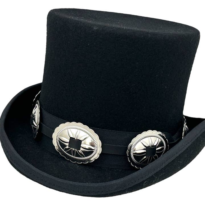 HTPK134 FUNK PLUS TOPHAT WITH LARGE CONCHO BAND for wholesale by Funk Plus