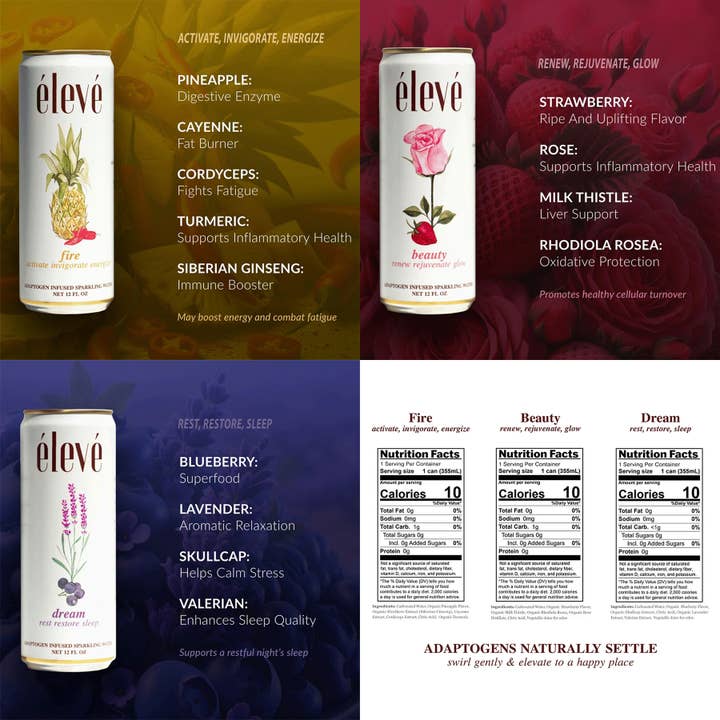 élevé - Wholesale Sparkling Water - Variety - fire, beauty, dream