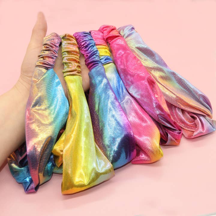 Frog Sac - Wholesale Fashion Headband - Kids - Metallic Mermaid Knot Headbands - 6 Pack