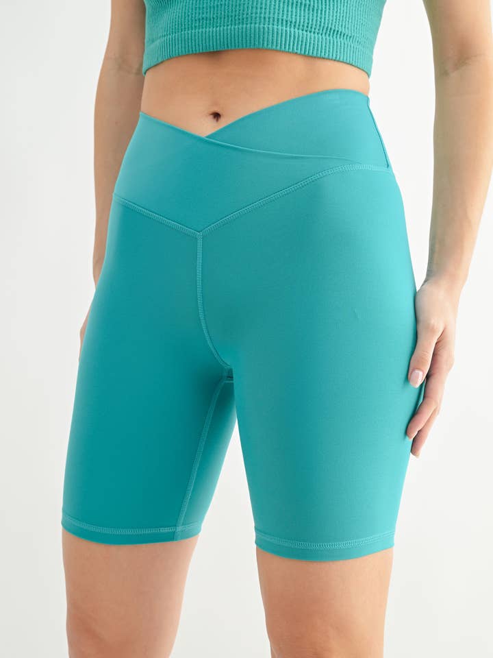 Mono B - Wholesale Athletic Shorts - Women's - Venice Crossover Waist Biker Shorts21