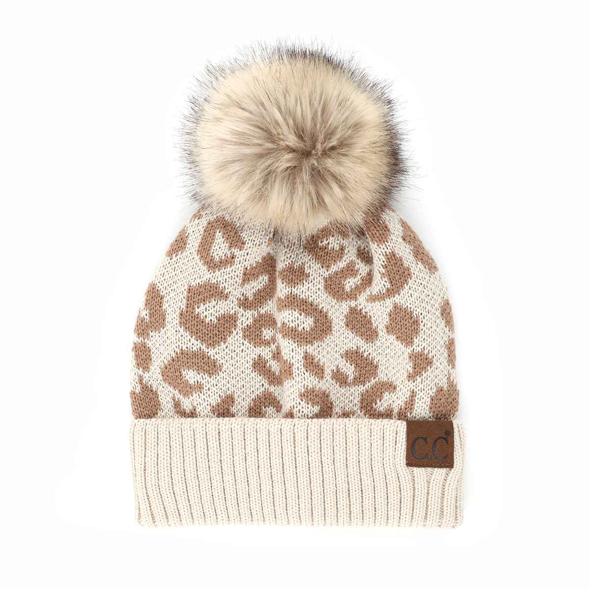 MiMi Wholesale - Wholesale Beanie - Women's - YJ2091 Audrey Leopard Pattern Pom Beanie3
