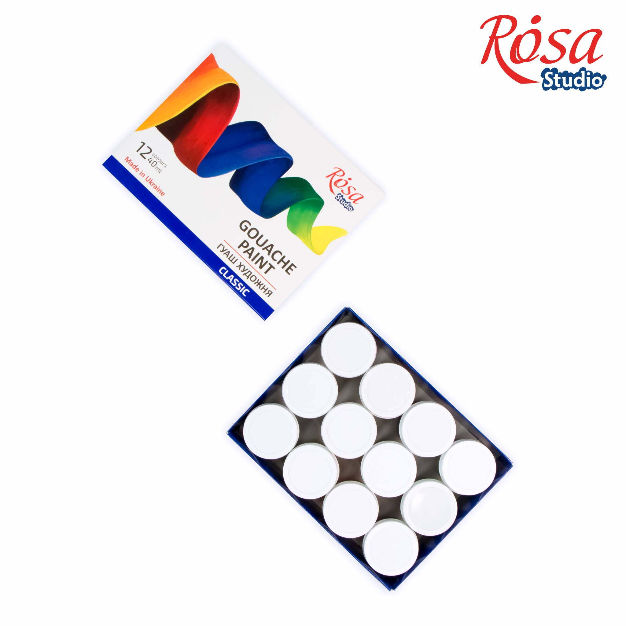 Fainotoys - Vente Assortiments de peinture - Set de gouache ROSA Studio, 12 tubes de 40 ml1