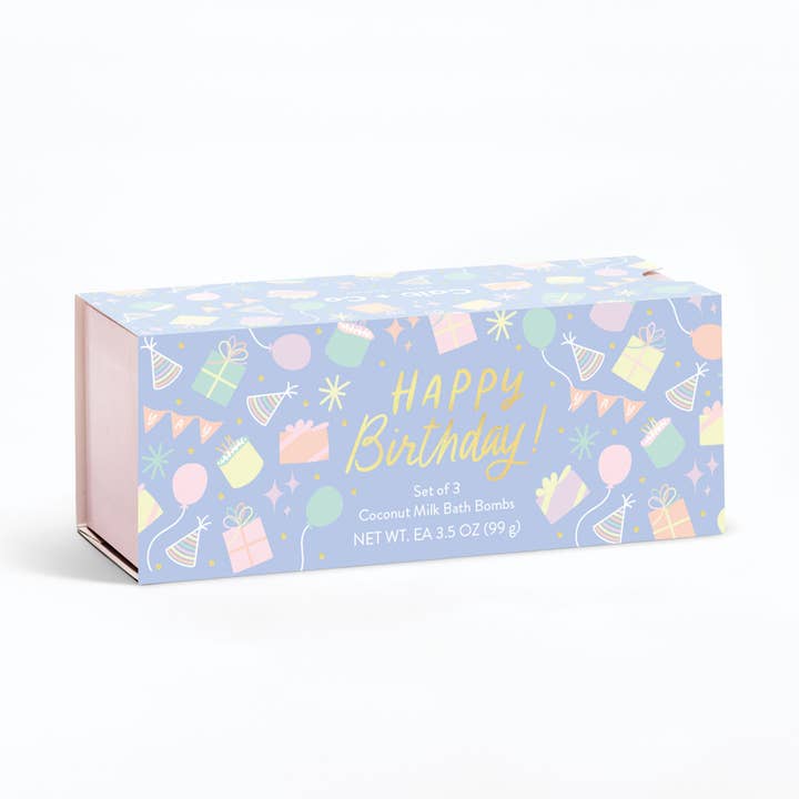 Happy Birthday Bath Bomb Gift Set for wholesale by Cait + Co