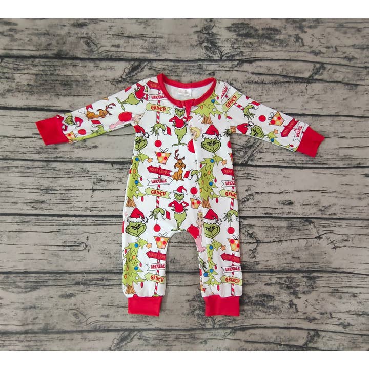 Aier Wholesale - Wholesale Jumpsuit - Baby - Baby Boys Christmas Frog Zip Rompers2