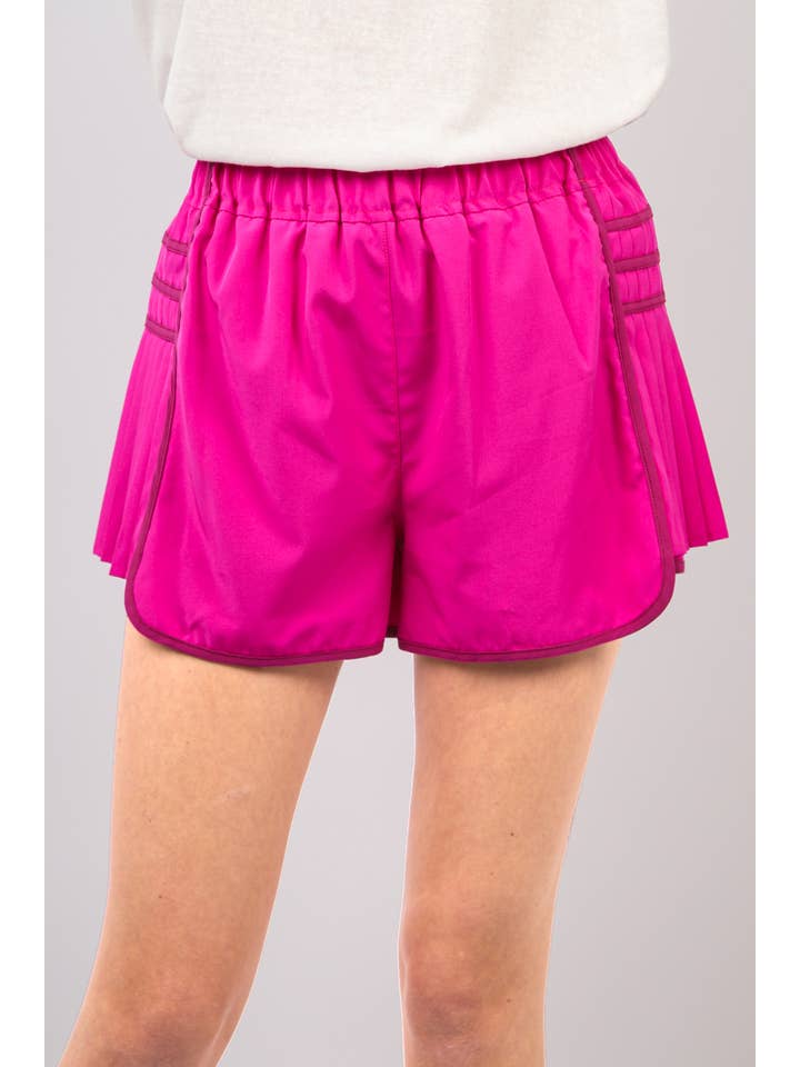VERY J - Wholesale Athletic Shorts - Women's - NP70305-Side Pleated Detail Activewear Shorts3