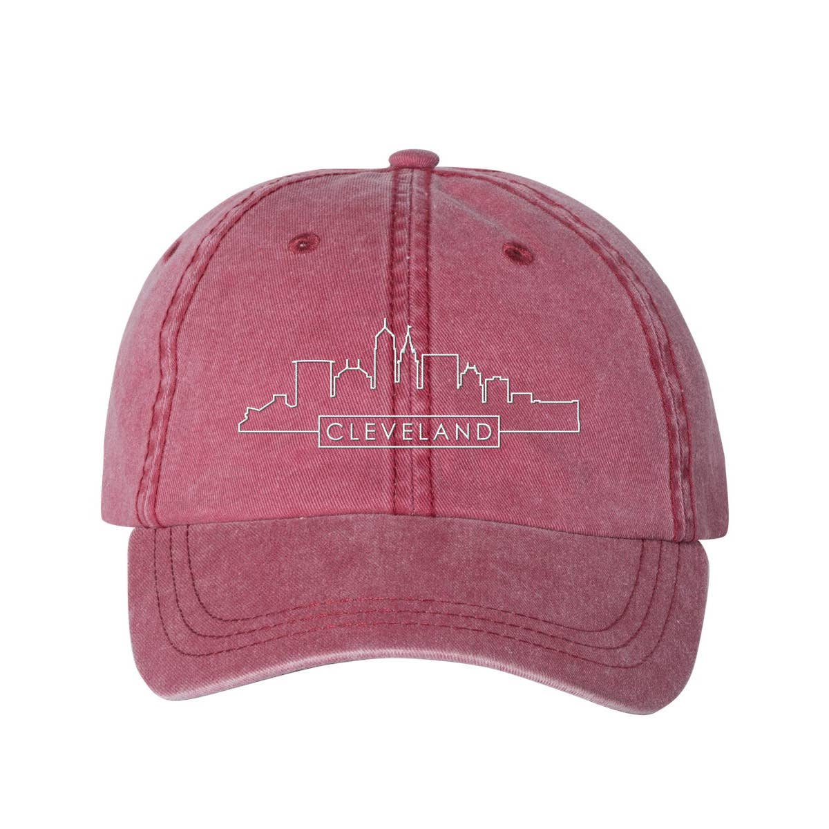 Lucky Luna Apparel - Vendita all'ingrosso Cappellino da baseball - Unisex - Cappello da papà Skyline Cleveland ricamato a pigmenti17