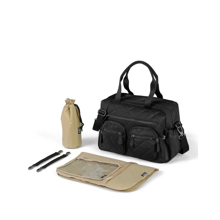 OiOi - Wholesale Diaper Bag - Baby - Carry All Nappy Bag - Black Diamond Quilt