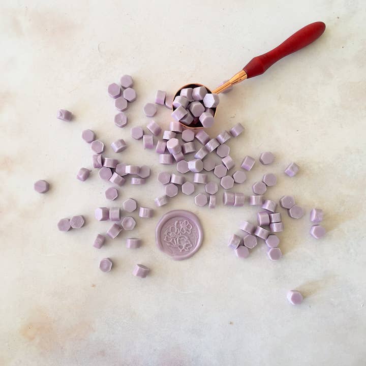 The Natural Paper Company - Wholesale Sealing Wax - Soft Lilac Sealing Wax Beads | Plastic Free Wax Seal Beads0