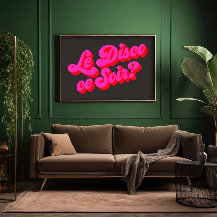 Affiche imprimée Le Disco Ce Soir, Color Clash pour la vente par Superlover