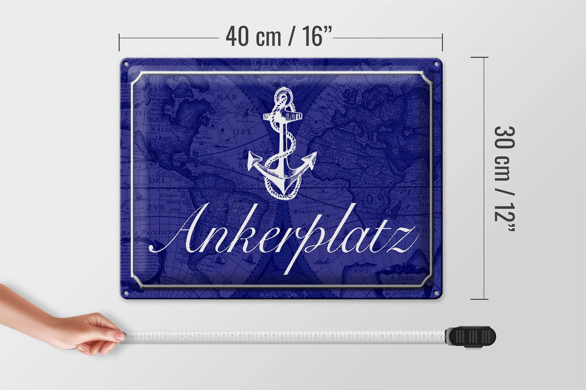 Femer – wholesale Skylt – Plåtskylt som säger 40x30cm ankarankare segelbåt3