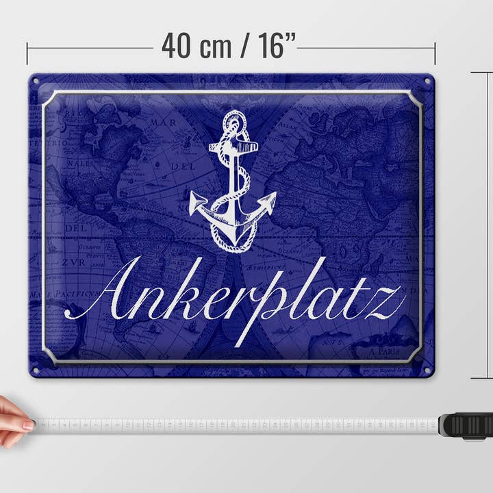 Femer – wholesale Sign – Tin sign saying 40x30cm anchorage anchor sail boat3