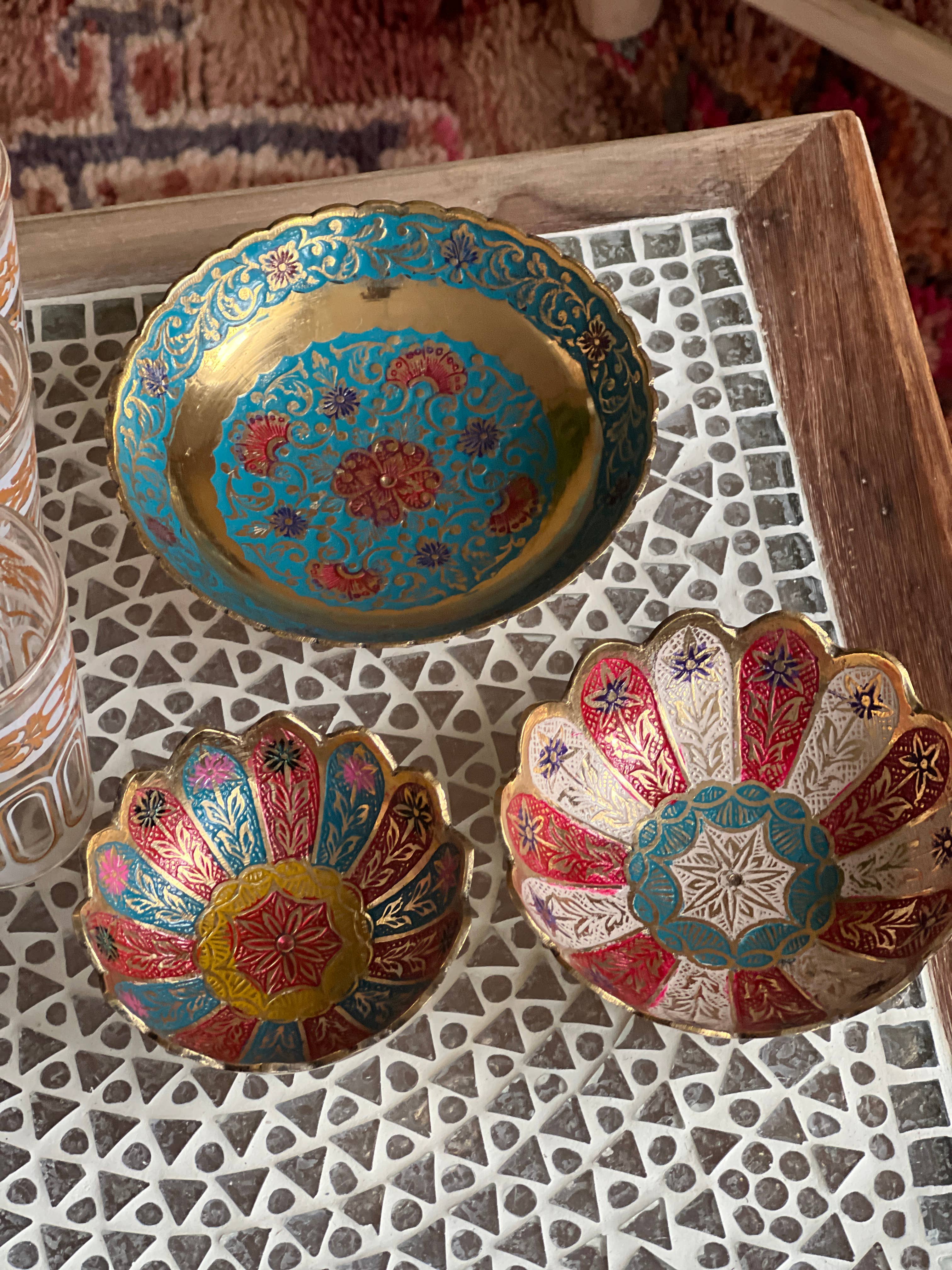 Tamegrouteshop - Vendita all'ingrosso Ciotole/Piatti decorativi - Ciotole marocchine dipinte a mano in rame0