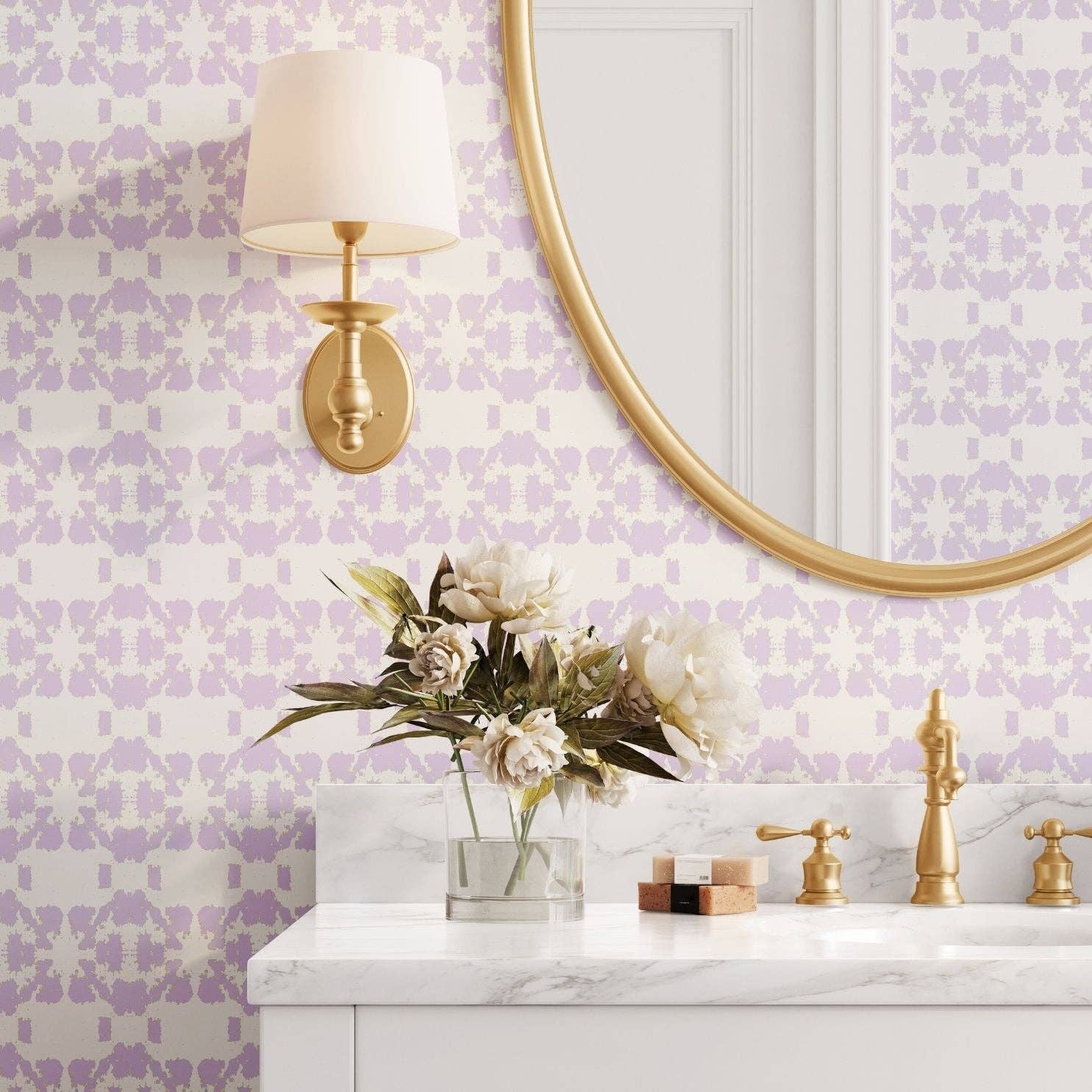 Laura Park Designs - Wholesale Wallpaper - Mosaic Lavender Peel and Stick Wallpaper0