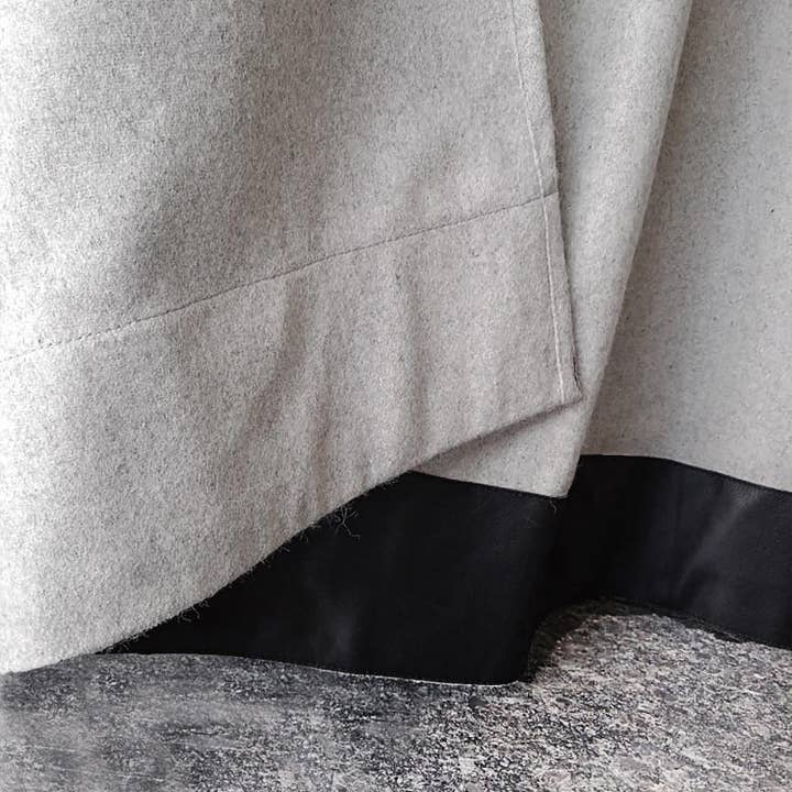 Amore Beauté – wholesale Curtain – Brown Wool Curtains With Leather Ties and Trim Curtain12