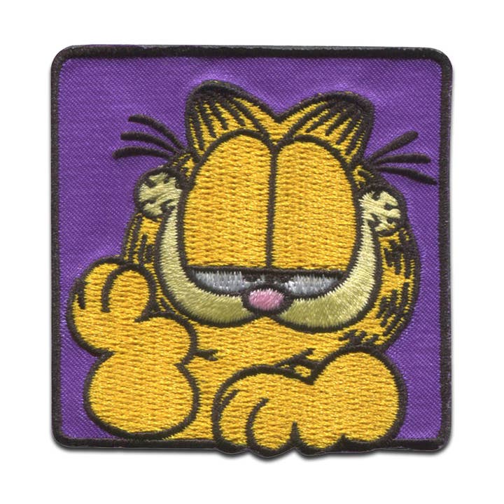 Patch/Iron-on - Garfield purple cartoon cat embroidered for wholesale on Faire0