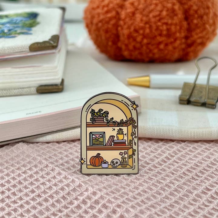 Marlene Vega Studio - Wholesale Lapel Pin/Button - Cozy Shelf Enamel Pin