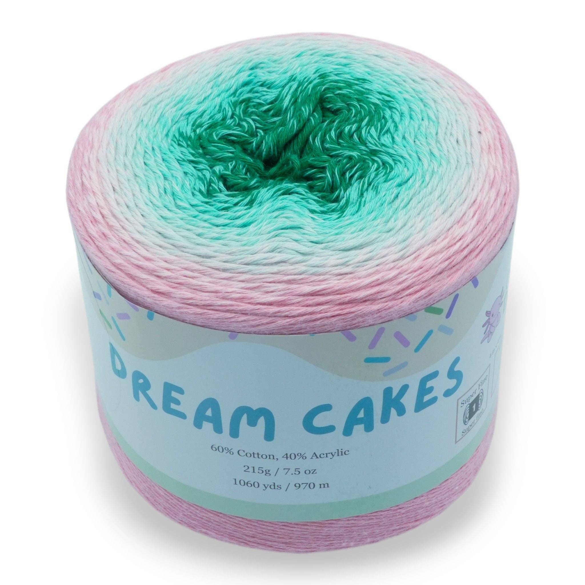 Okey Dokeys - Wholesale Yarn - 1060 Yards Gradient Cake Yarn - #1 Super Fine Cotton Acrylic Yarn42