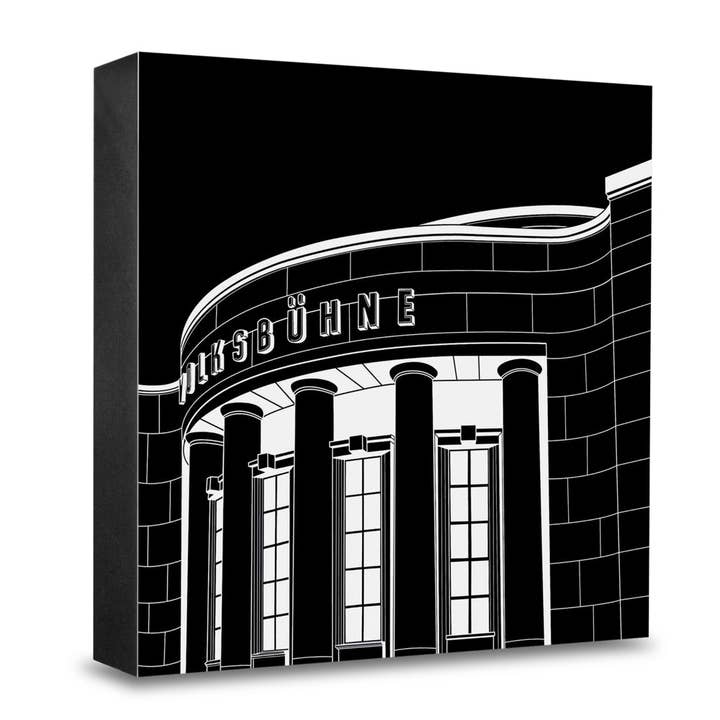 Wooden block city graphics - Berlin, Volksbühne for wholesale by COGNOSCO