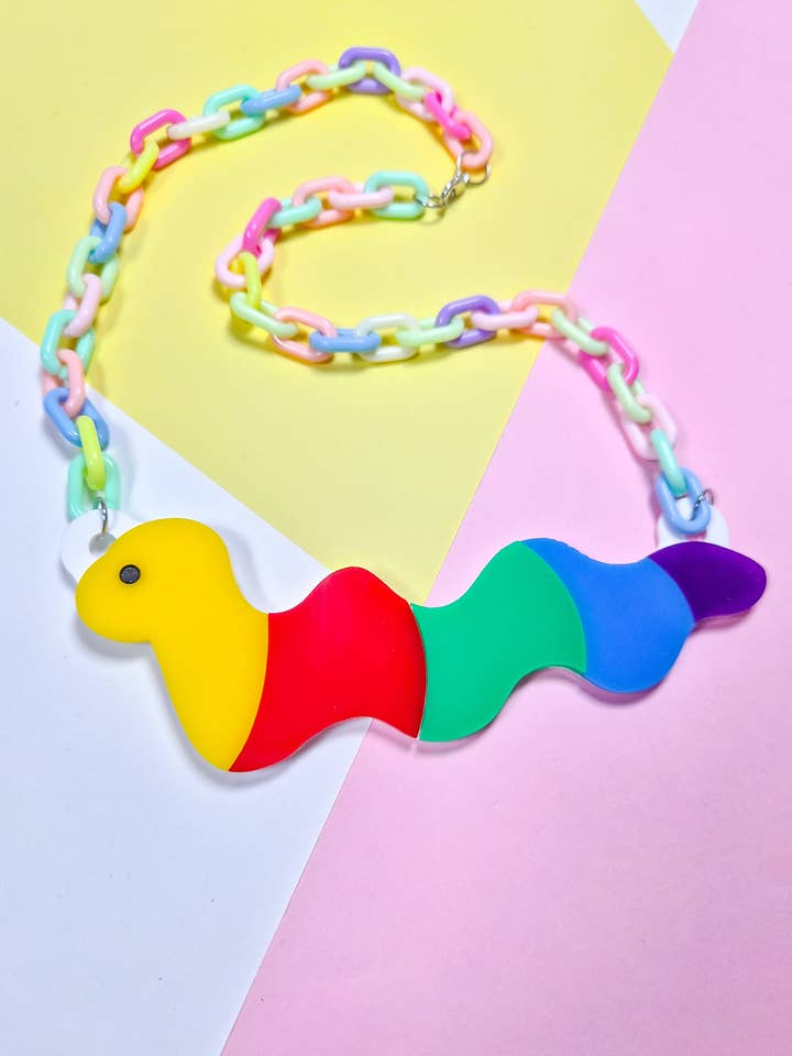 Collar Gusano Arcoíris para venta al por mayor de Pop Pastel