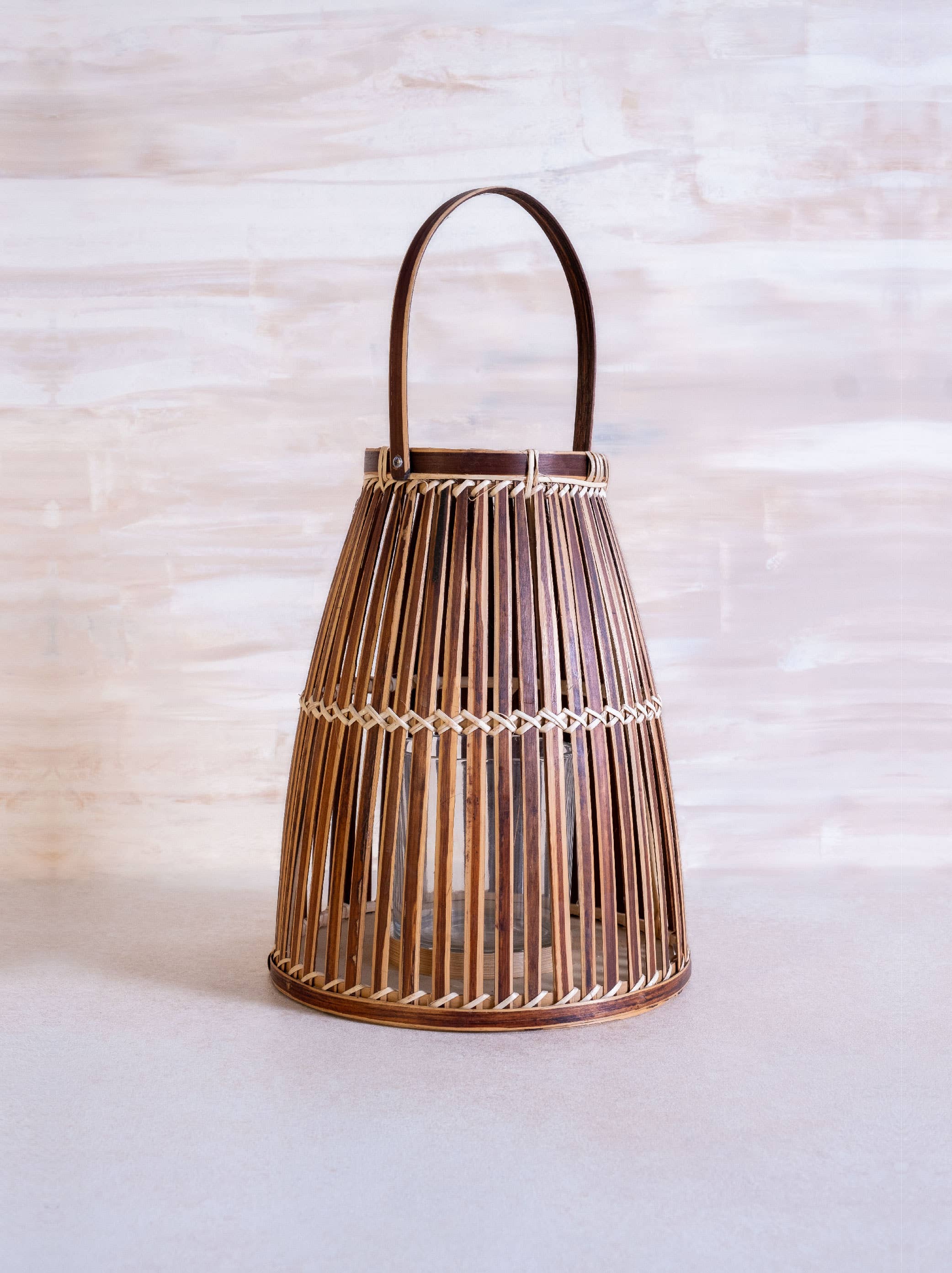 Made Market Co. – wholesale Lantern – Small Bamboo & Glass Lantern2