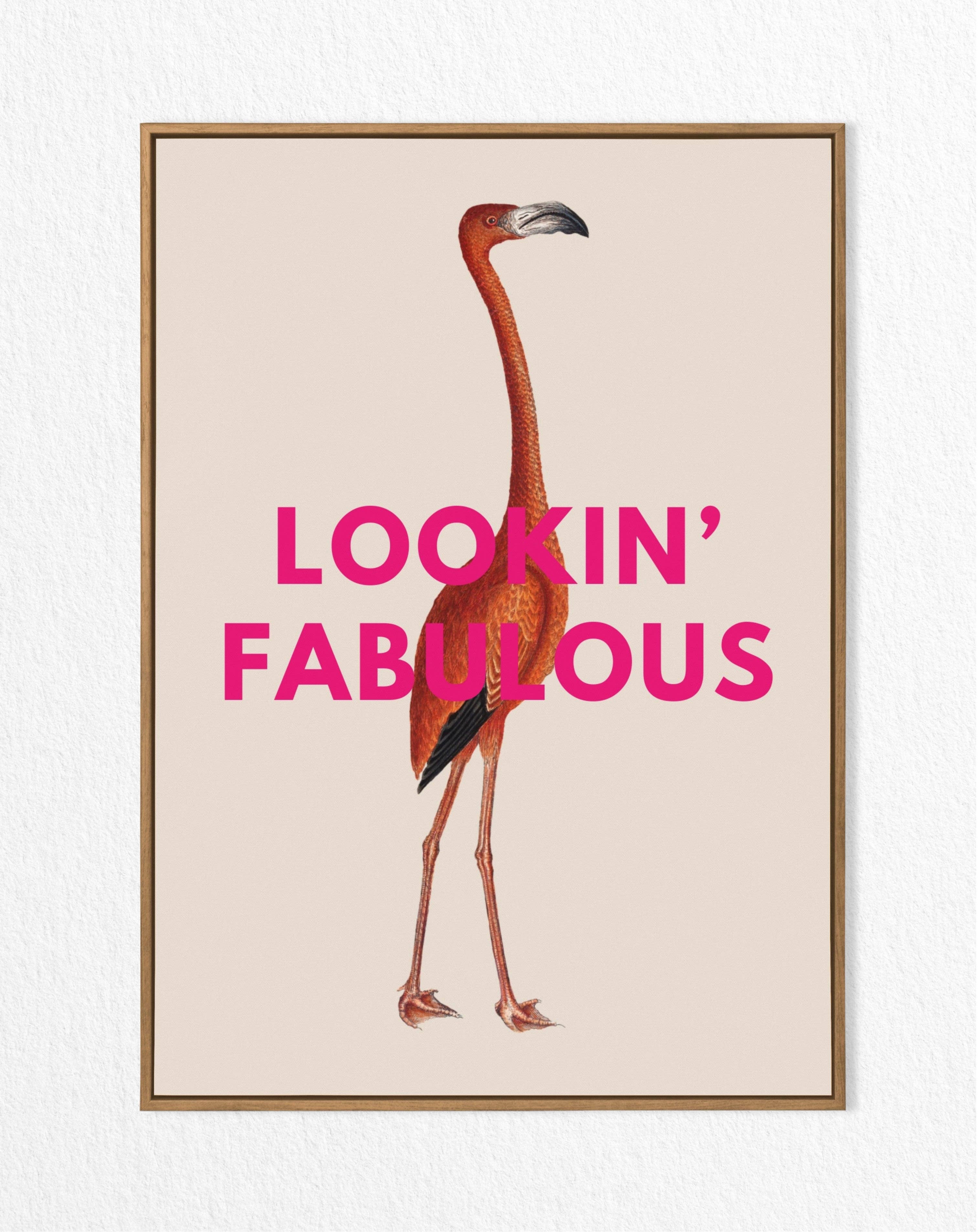 Lyonette – wholesale Art print – Lookin' Fabulous, Vintage Flamingo Print1