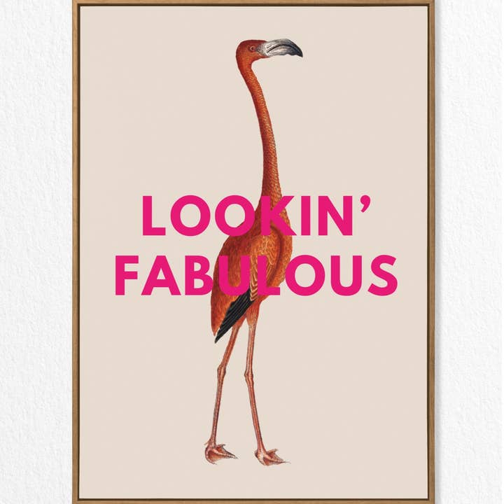 Lyonette – wholesale Art print – Lookin' Fabulous, Vintage Flamingo Print1