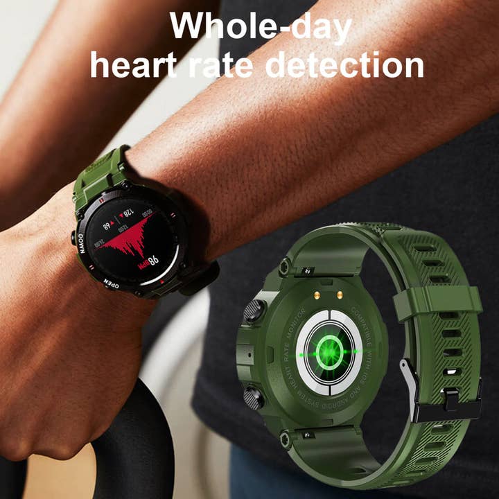 Black Fashion Combat Bluetooth Calls Doctor Smartwatch Full Touch Screen Music Play for wholesale on Faire4