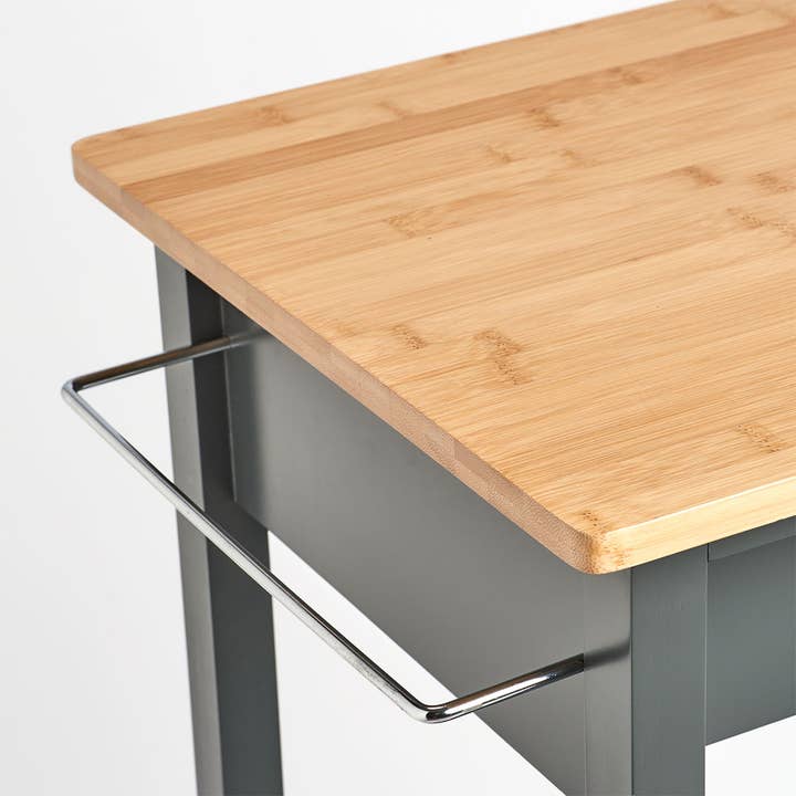 Kitchen trolley, MDF/bamboo, gray for wholesale on Faire1