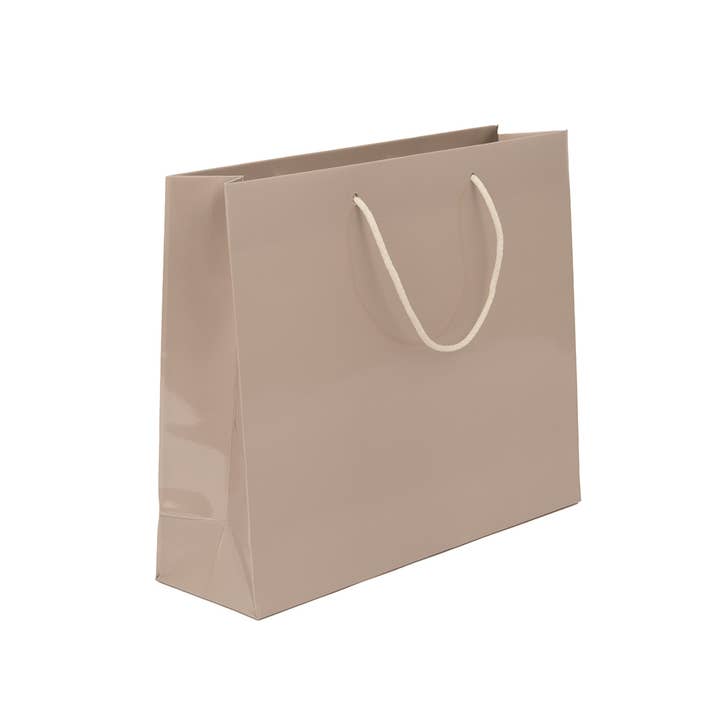 Glossy Taupe Luxury Double-Layer Paper Bag for wholesale on Faire