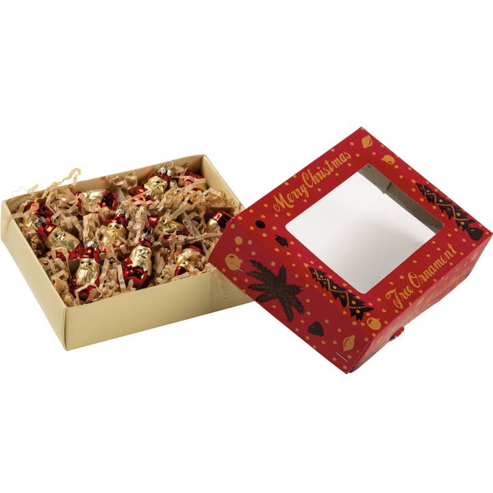 Primitives by Kathy - Wholesale Ornament - Glass Santa Mini Ornament Set4