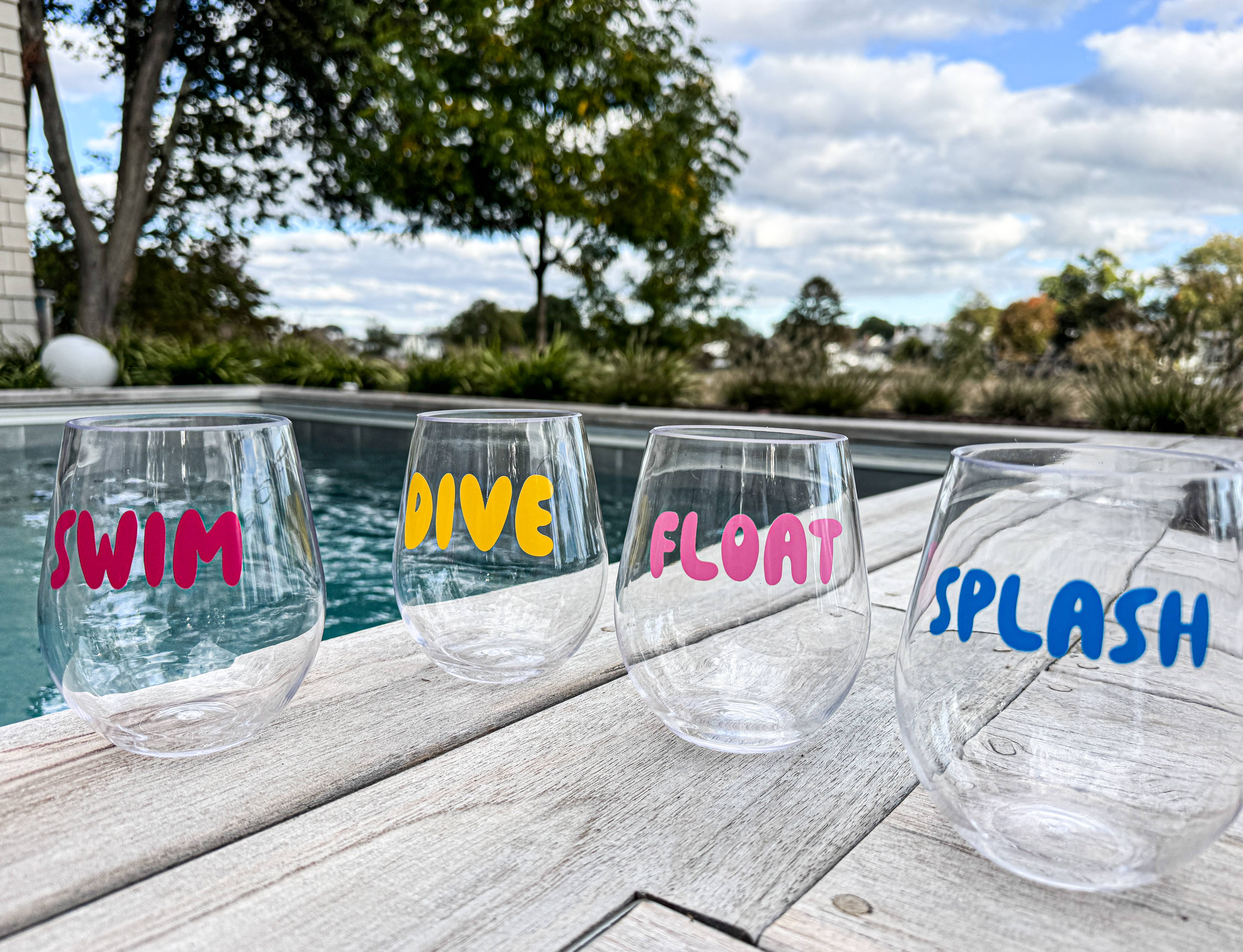 Everything Labeled | Coastal & Custom Drinkware - Wholesale Wine Glass - Poolside Acrylic Wine Glasses | Summer Gift for Pool Lovers 3