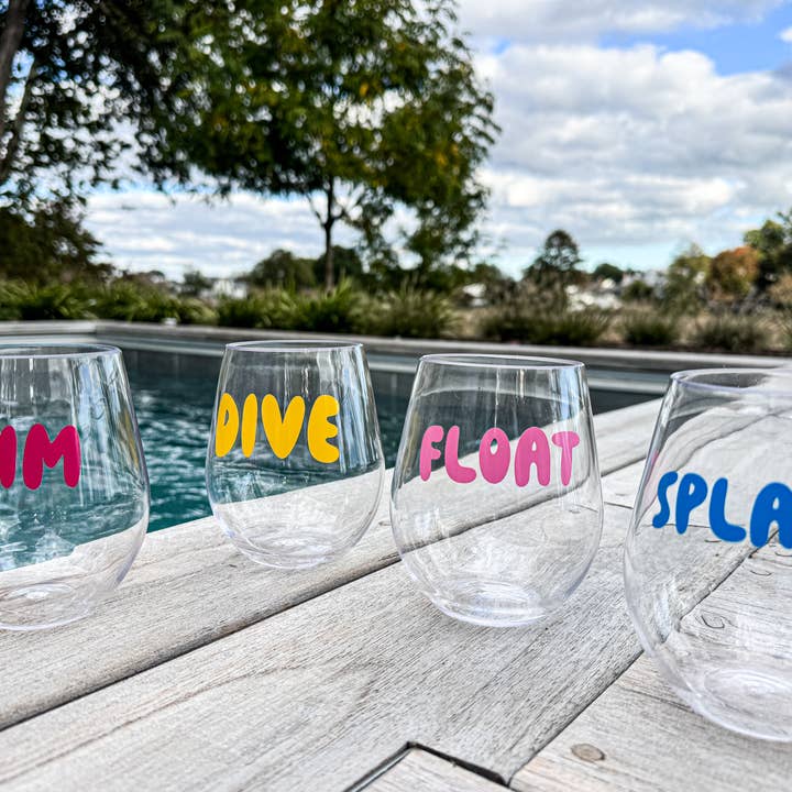 Everything Labeled | Coastal & Custom Drinkware - Wholesale Wine Glass - Poolside Acrylic Wine Glasses | Summer Gift for Pool Lovers 3