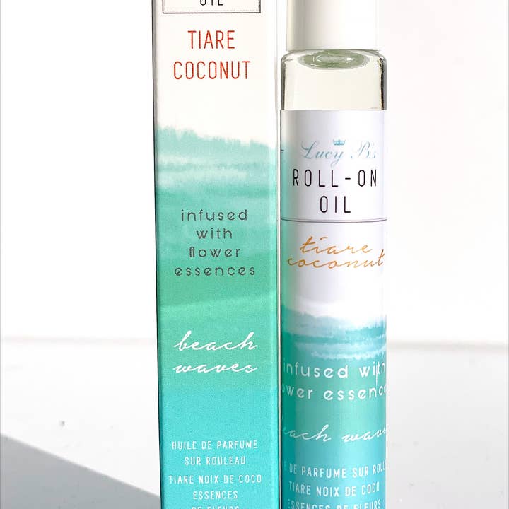 Lucy B's + HYDRA BLOOM – Fragrância Roll-On por atacado – As ondas de praia tiare coconut rolam em óleo