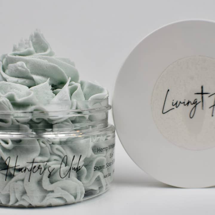 Hunter's Club -Hemp Whipped Soap(Shampoo, Shave & Body Wash) for wholesale by Living Free Soapery