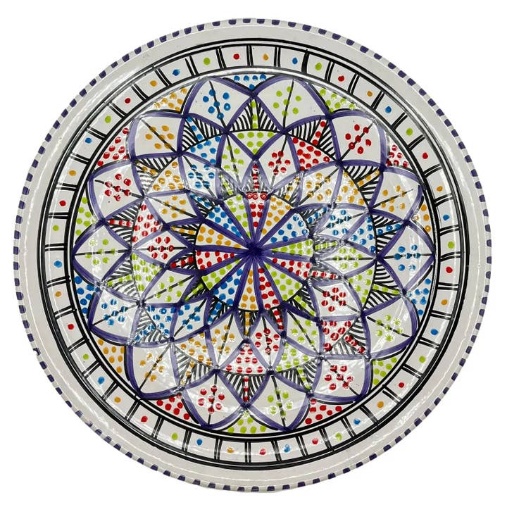 Etnico del Mondo - Wholesale Dinner Plate - Tunisian Hand-Painted Ceramic Pizza Plate1